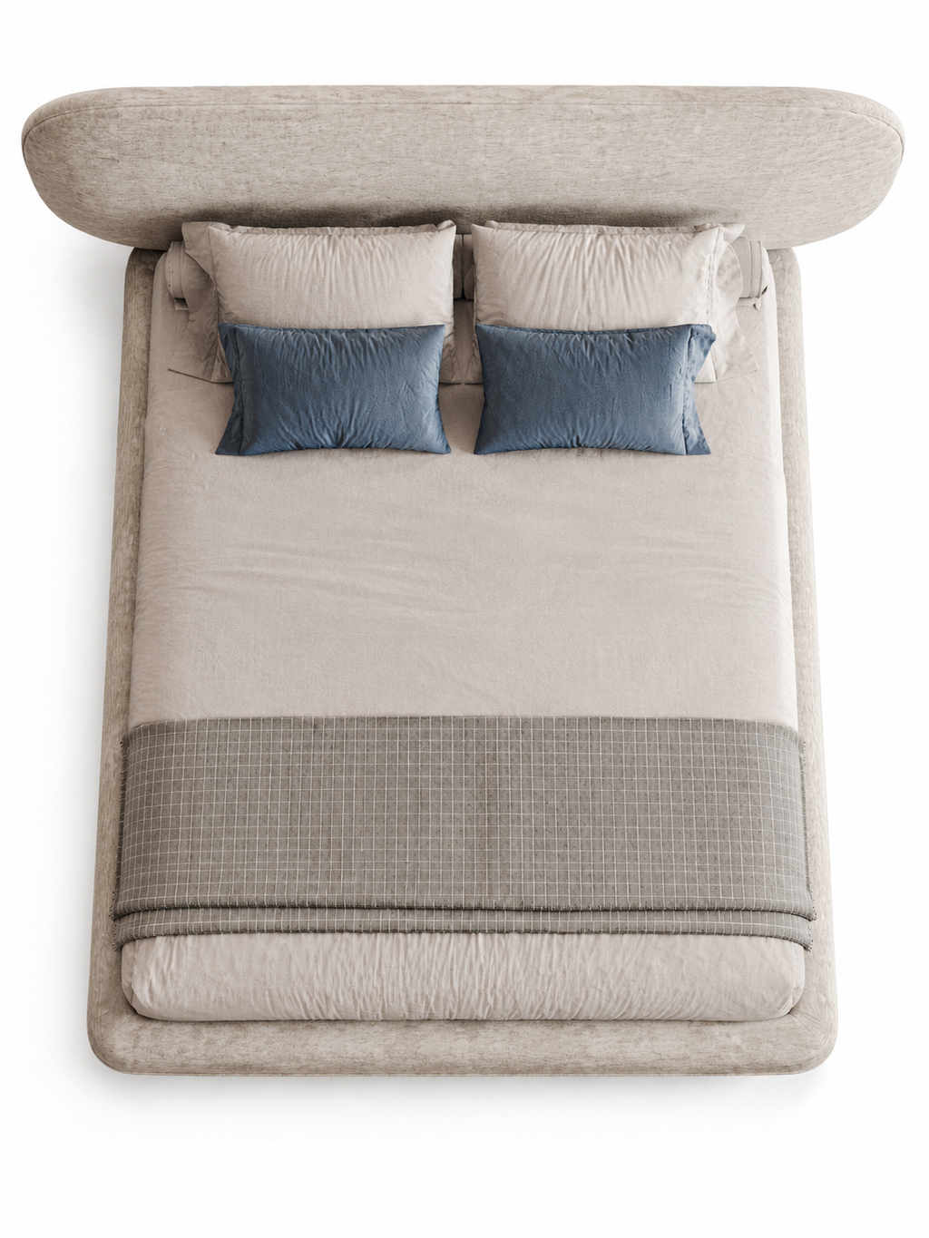 The Yarrow Bed — Luxury Curved Upholstered Bed