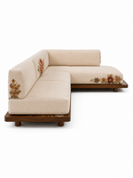 The Zinnara Sofa — Luxury Floral Embroidered L-Shaped Sectional Sofa