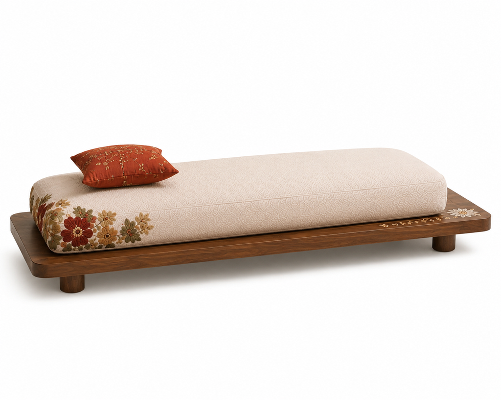 The Zinnara Sofa — Luxury Floral Embroidered L-Shaped Sectional Sofa