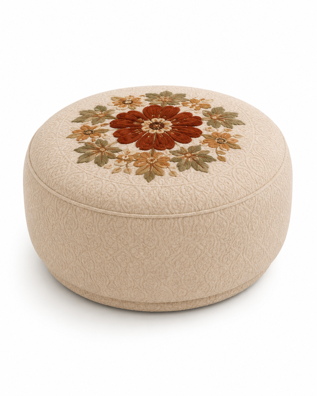 The Zinnara Sofa — Luxury Floral Embroidered L-Shaped Sectional Sofa