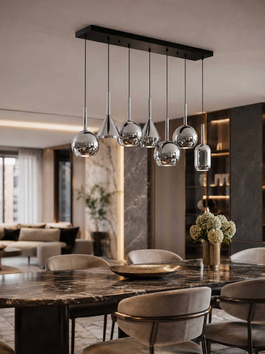 The Veyron Chandelier — Luxury Sculptural Glass Pendant Chandelier
