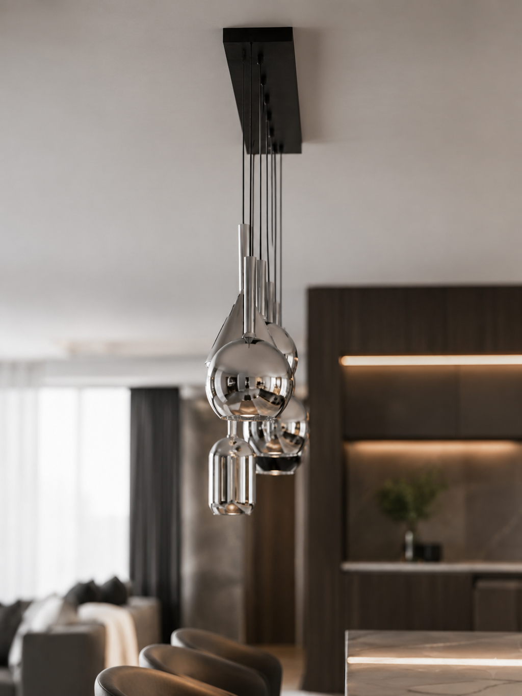 The Veyron Chandelier — Luxury Sculptural Glass Pendant Chandelier