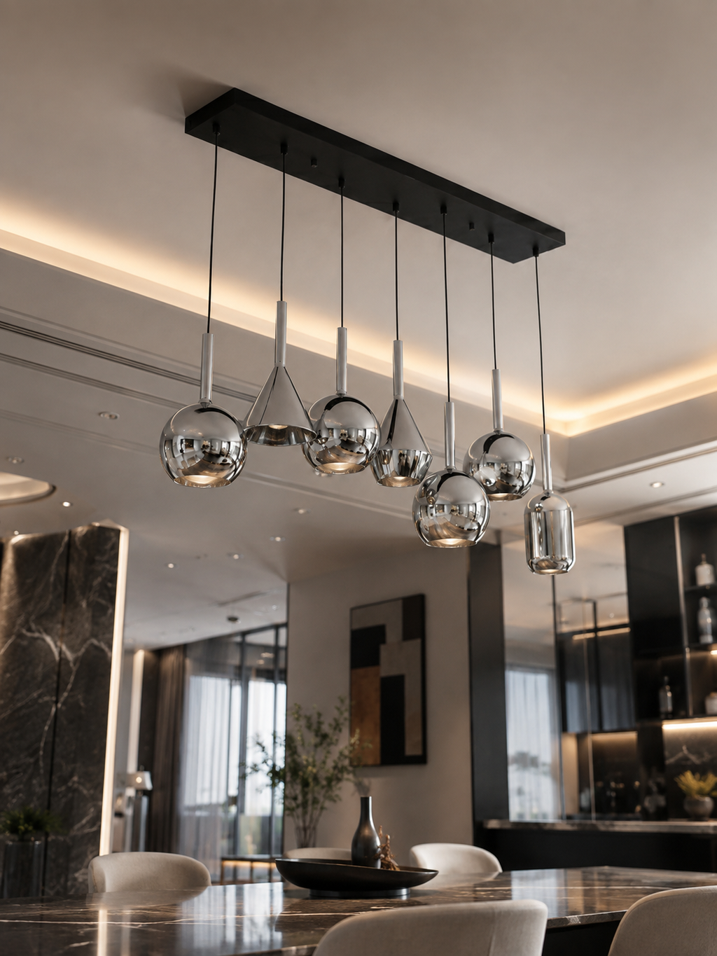 The Veyron Chandelier — Luxury Sculptural Glass Pendant Chandelier