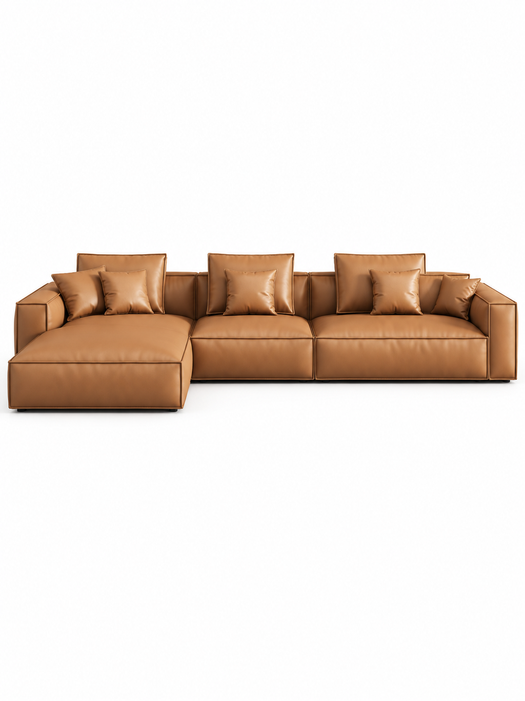 The Tavero Sofa — Luxury Caramel 7 Seater L-Shaped Sectional Sofa