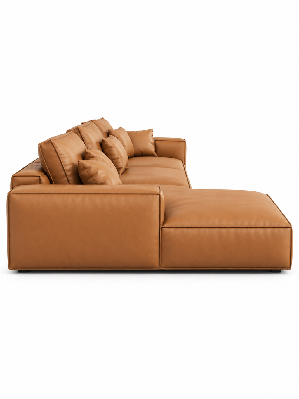The Tavero Sofa — Luxury Caramel 7 Seater L-Shaped Sectional Sofa