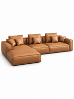 The Tavero Sofa — Luxury Caramel 7 Seater L-Shaped Sectional Sofa