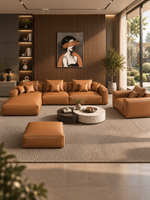 The Tavero Sofa — Luxury Caramel 7 Seater L-Shaped Sectional Sofa