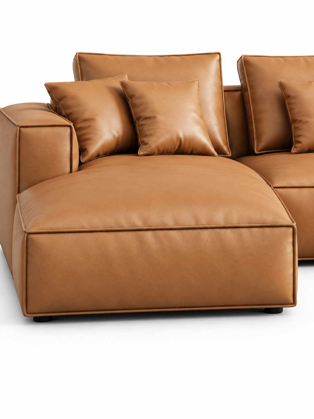 The Tavero Sofa — Luxury Caramel 7 Seater L-Shaped Sectional Sofa
