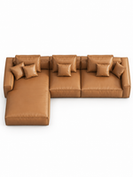 The Tavero Sofa — Luxury Caramel 7 Seater L-Shaped Sectional Sofa