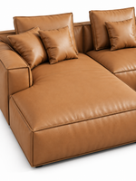 The Tavero Sofa — Luxury Caramel 7 Seater L-Shaped Sectional Sofa