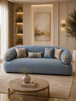 The Azureh Sofa — Luxury Mughal-Inspired Embroidered 3 Seater Sofa