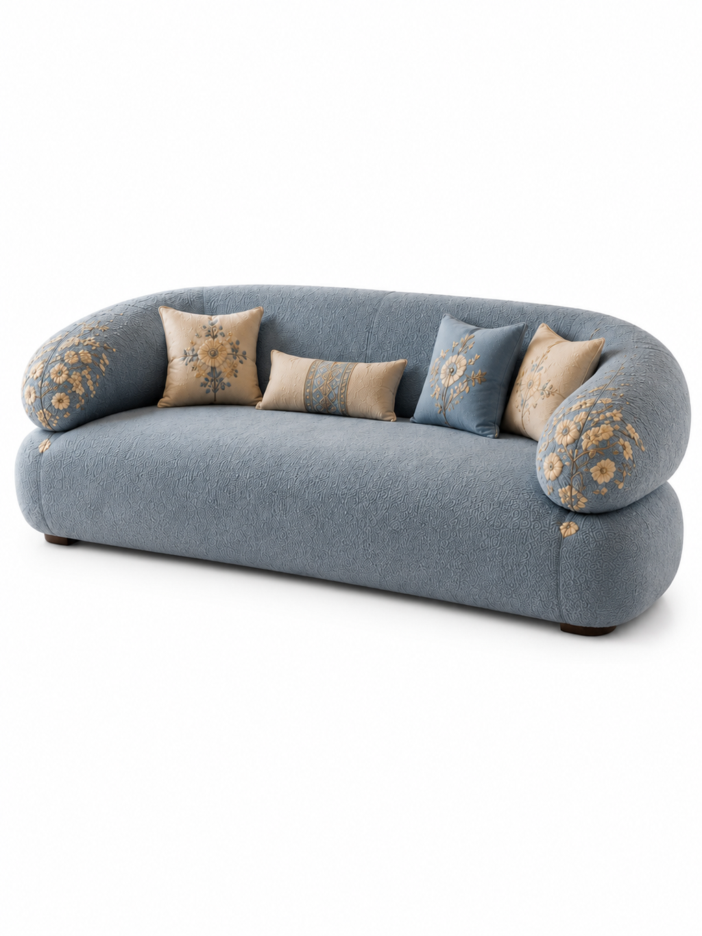 The Azureh Sofa — Luxury Mughal-Inspired Embroidered 3 Seater Sofa