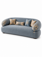 The Azureh Sofa — Luxury Mughal-Inspired Embroidered 3 Seater Sofa