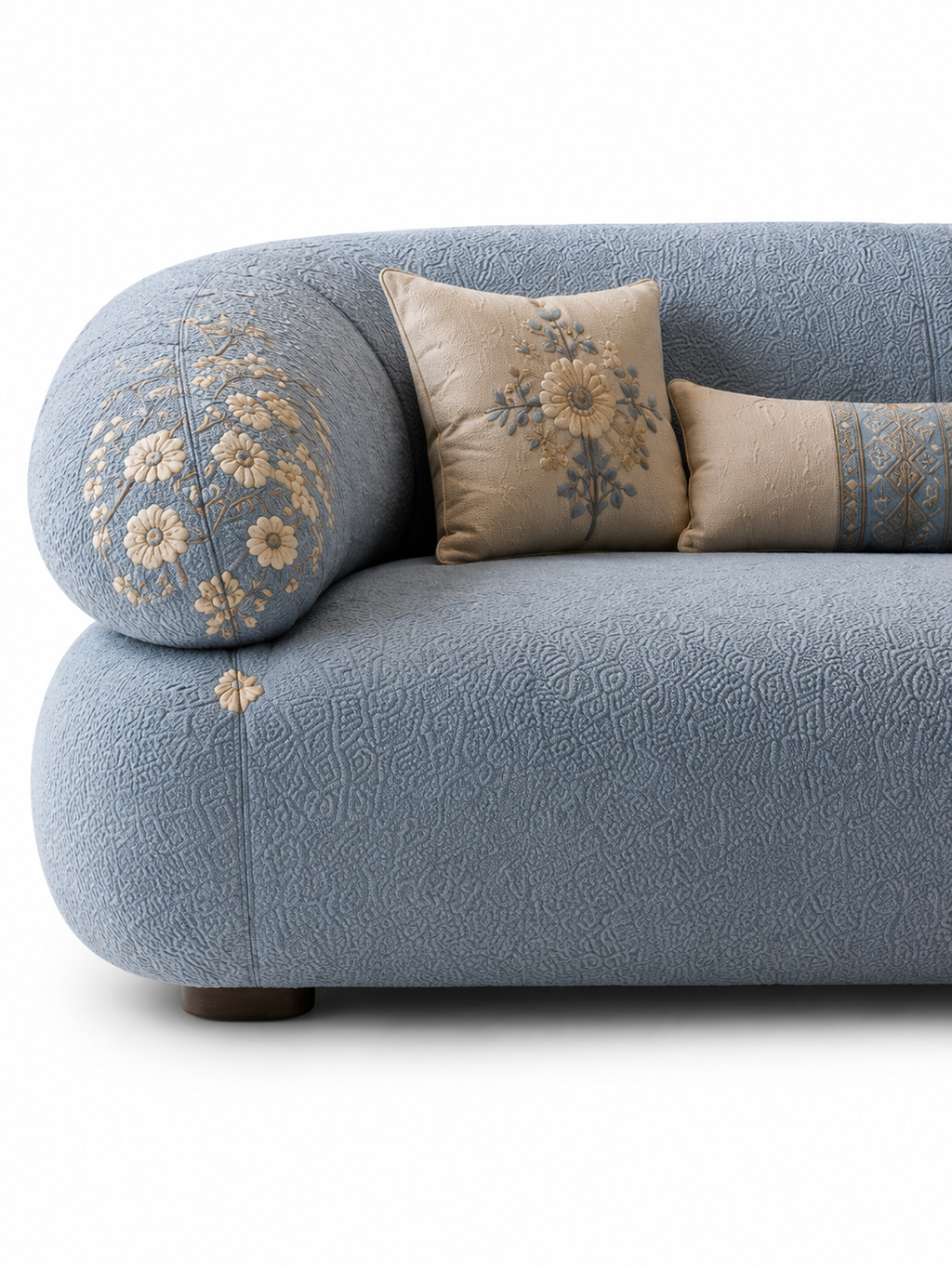 The Azureh Sofa — Luxury Mughal-Inspired Embroidered 3 Seater Sofa