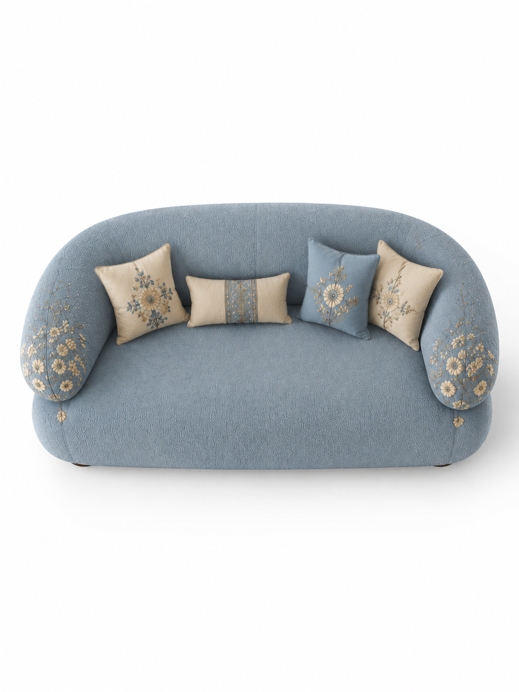 The Azureh Sofa — Luxury Mughal-Inspired Embroidered 3 Seater Sofa