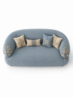 The Azureh Sofa — Luxury Mughal-Inspired Embroidered 3 Seater Sofa