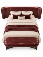 The Isolde Bed — Luxury Burgundy Upholstered Bed