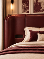 The Isolde Bed — Luxury Burgundy Upholstered Bed