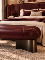 The Isolde Bed — Luxury Burgundy Upholstered Bed