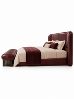 The Isolde Bed — Luxury Burgundy Upholstered Bed