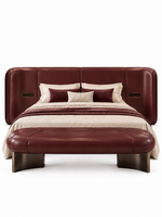 The Isolde Bed — Luxury Burgundy Upholstered Bed