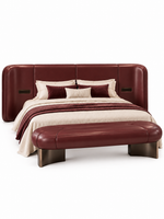 The Isolde Bed — Luxury Burgundy Upholstered Bed