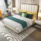 Suave Modern Faux Leather Upholstered Bed