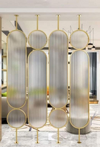 Fluted Glass Metal Partition