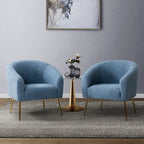 Luma Modern Upholstered Living Room Chair Barrel Chair with Metal Legs