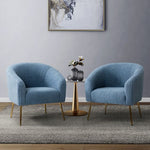 Luma Modern Upholstered Living Room Chair Barrel Chair with Metal Legs