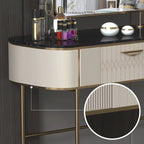 Ira Luxury Makeup Vanity Faux Marble Top Dressing Table With Gold Finish