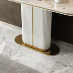 Meesah Modern White Flute Console Table