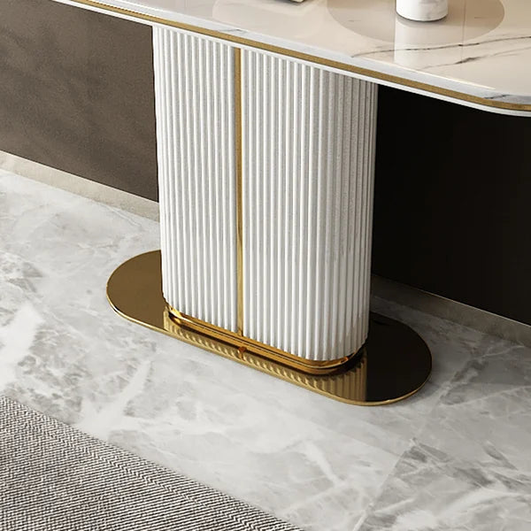 Meesah Modern White Flute Console Table