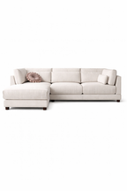 Ritzy Minimalist Upholstered Modular L-Shaped Sofa Couch with Ottoman