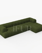 Arboria Chill 3 Piece Channel Chenille Velvet Sectional Sofa