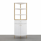Moya Modern White Corner Bookshelf