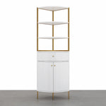 Moya Modern White Corner Bookshelf