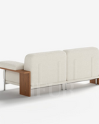 Canyon Cream Velvet 2 Seater Modular Sofa With Ash Wood Frame