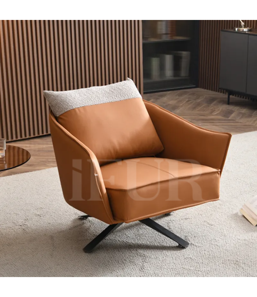 Vika Swivel Sofa Chair in Leather
