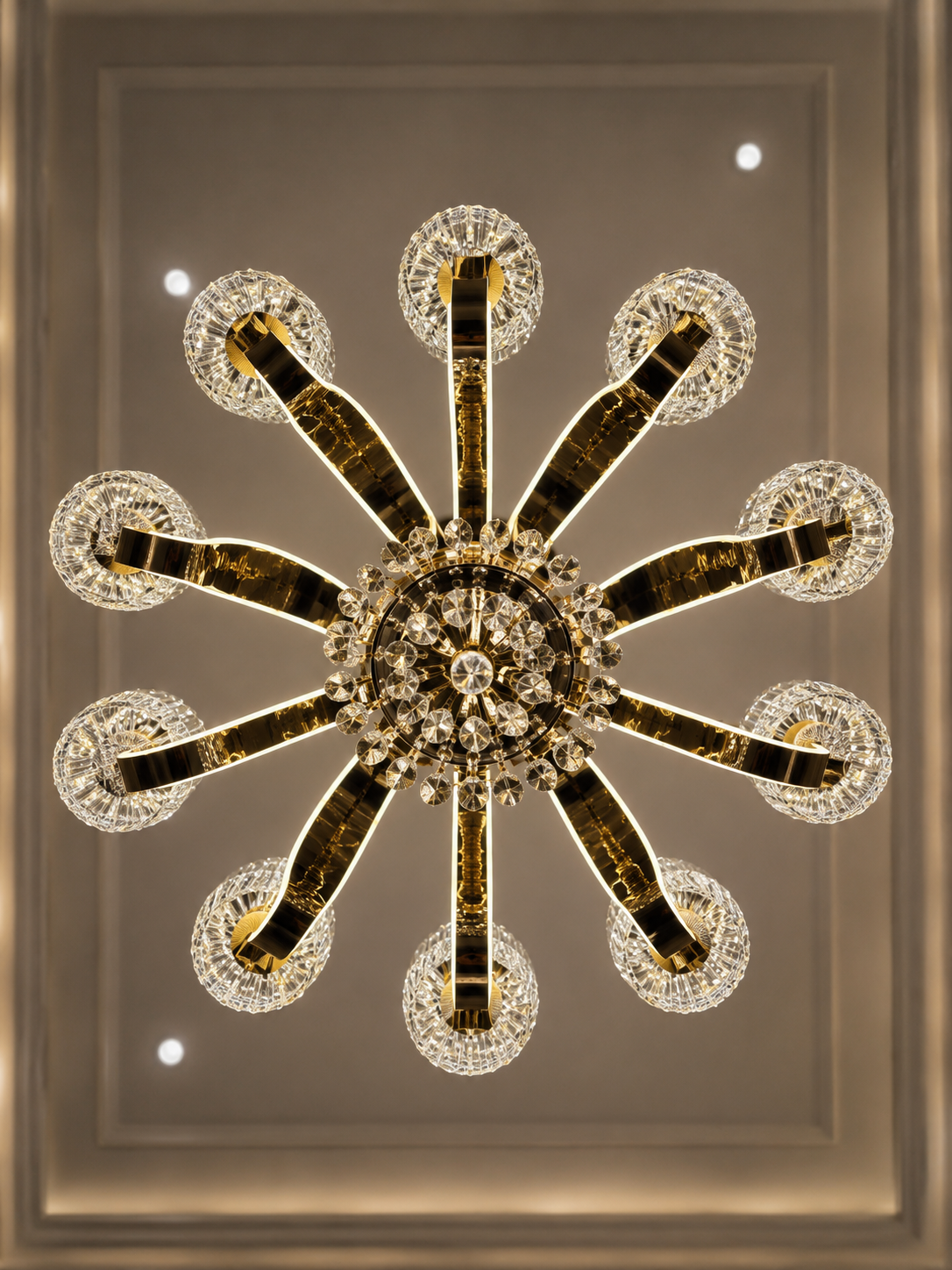 The Valerisse Crown — Luxury Gold Crystal Chandelier