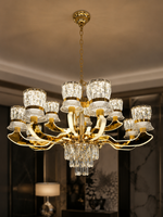 The Valerisse Crown — Luxury Gold Crystal Chandelier