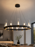 The Lucerra Chandelier — Luxury Modern Ring Glass Pendant Chandelier