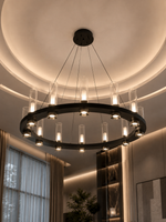 The Lucerra Chandelier — Luxury Modern Ring Glass Pendant Chandelier