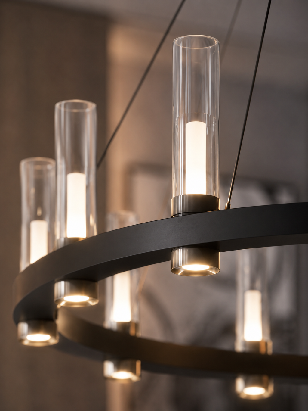 The Lucerra Chandelier — Luxury Modern Ring Glass Pendant Chandelier