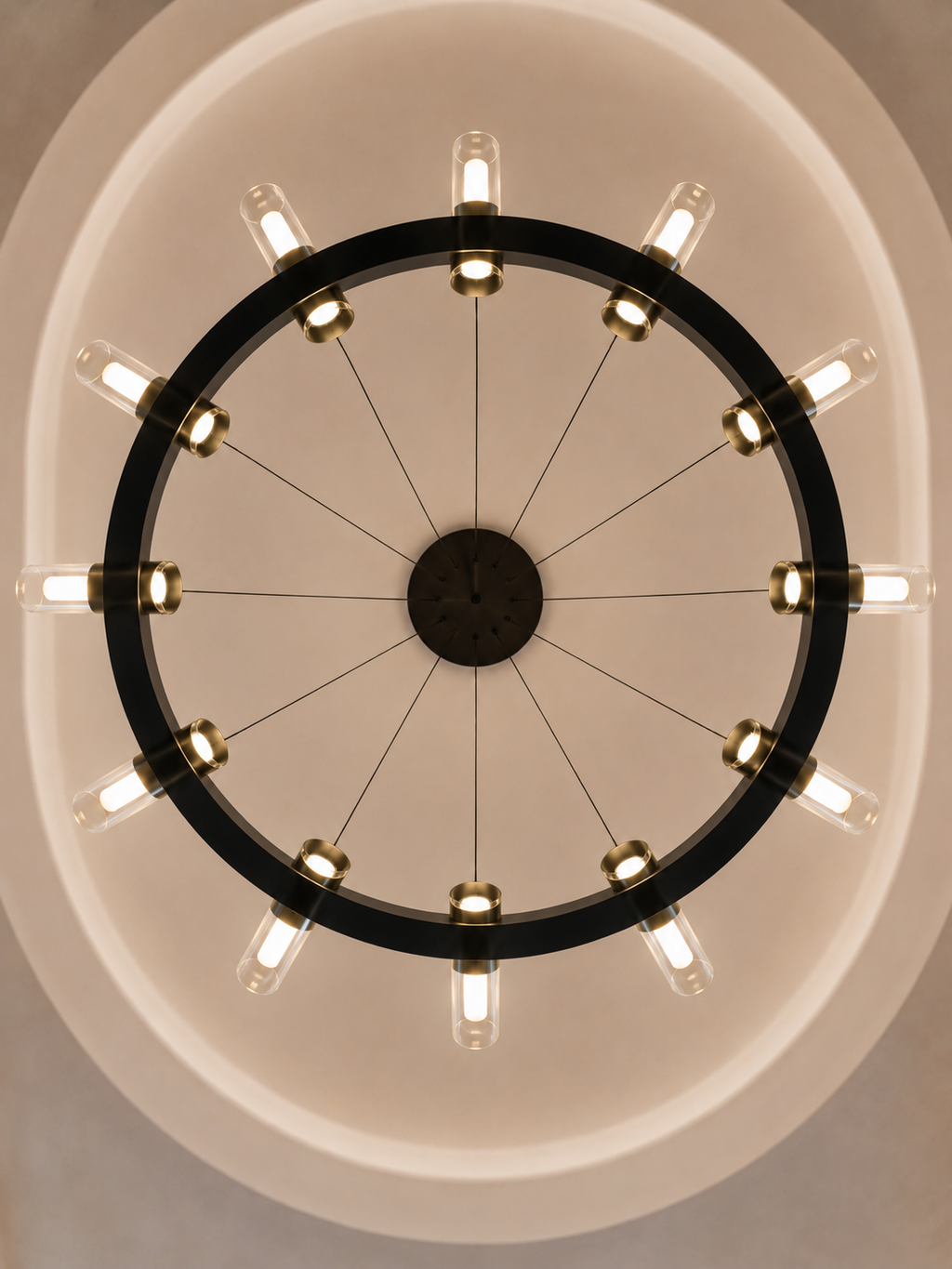 The Lucerra Chandelier — Luxury Modern Ring Glass Pendant Chandelier