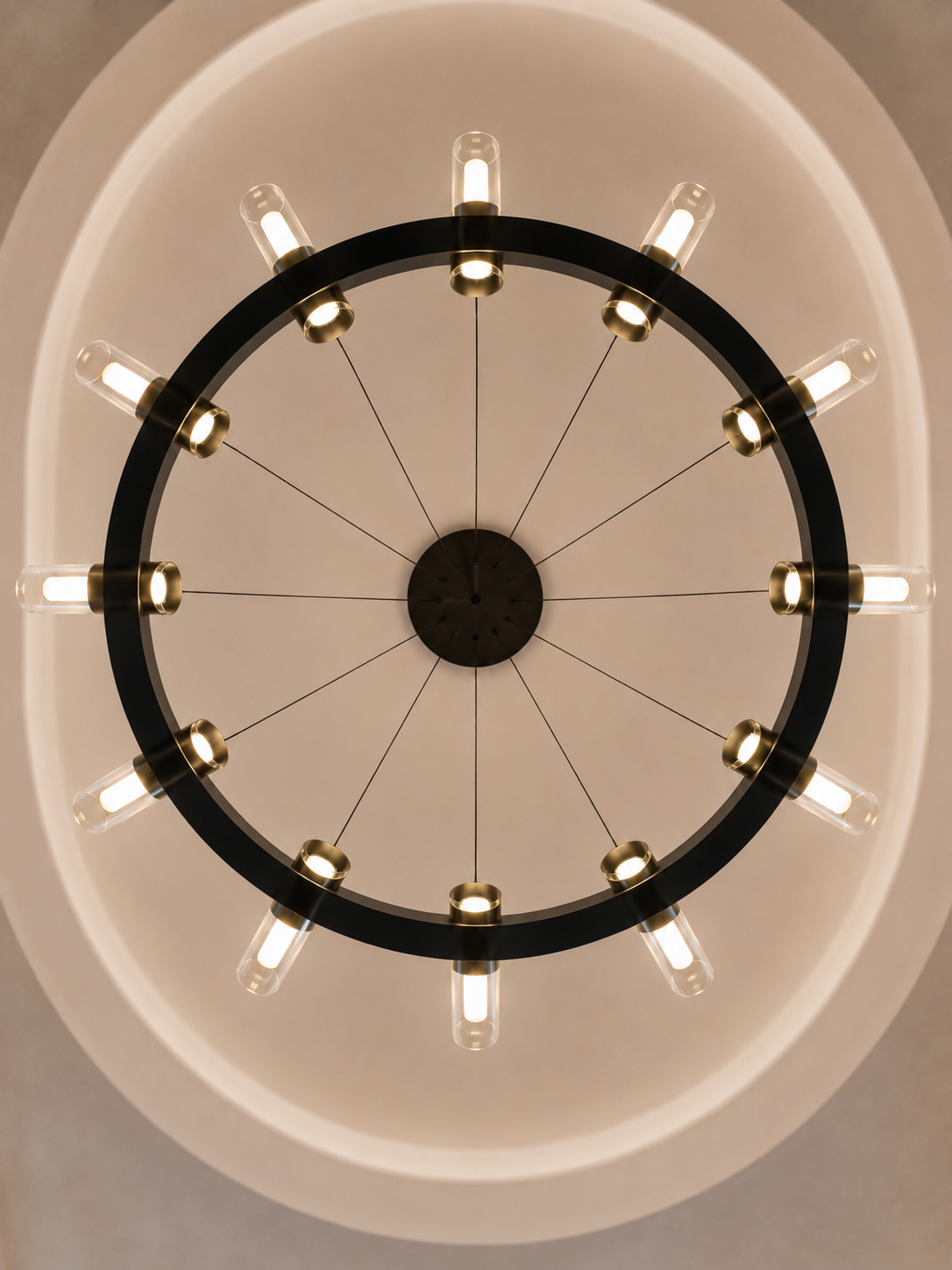 The Lucerra Chandelier — Luxury Modern Ring Glass Pendant Chandelier