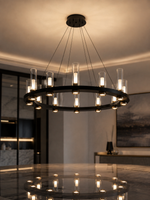 The Lucerra Chandelier — Luxury Modern Ring Glass Pendant Chandelier
