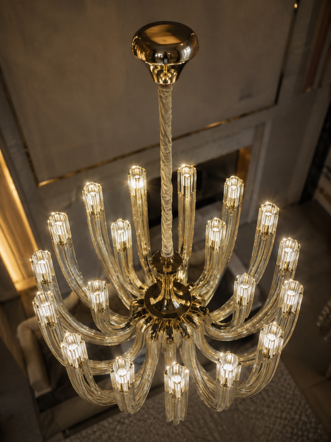 The Elvaron Chandelier — Luxury Sculptural Glass Multi-Arm Chandelier