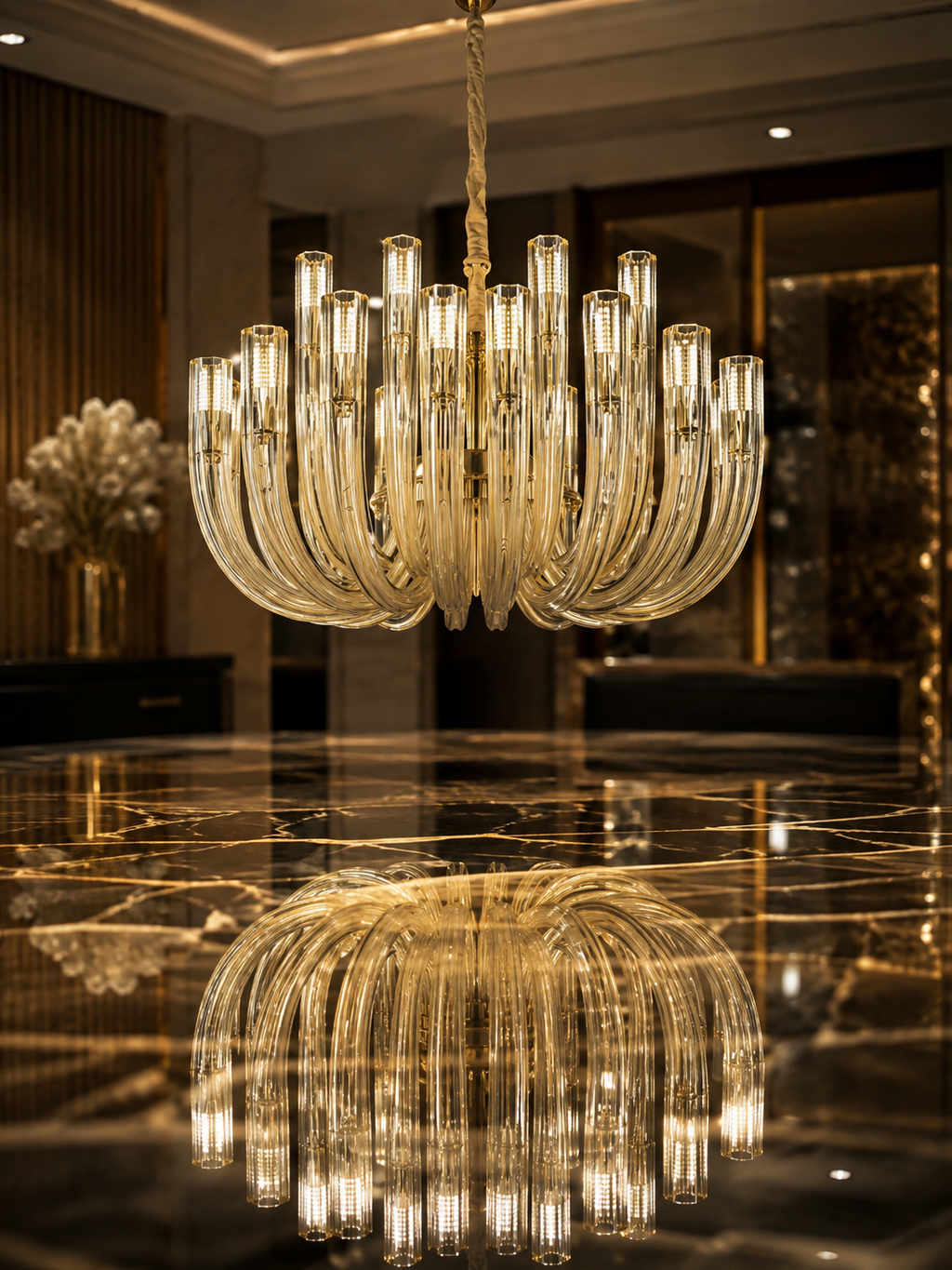 The Elvaron Chandelier — Luxury Sculptural Glass Multi-Arm Chandelier