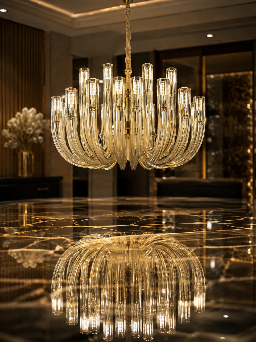 The Elvaron Chandelier — Luxury Sculptural Glass Multi-Arm Chandelier
